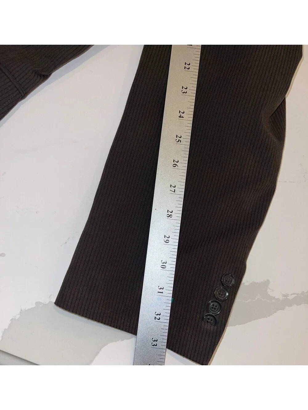 DESIGNER JONES NEW YORK 2 BUTTON 100% POLY DRY CLEAN BROWN DRESS SUIT JACKET 46R